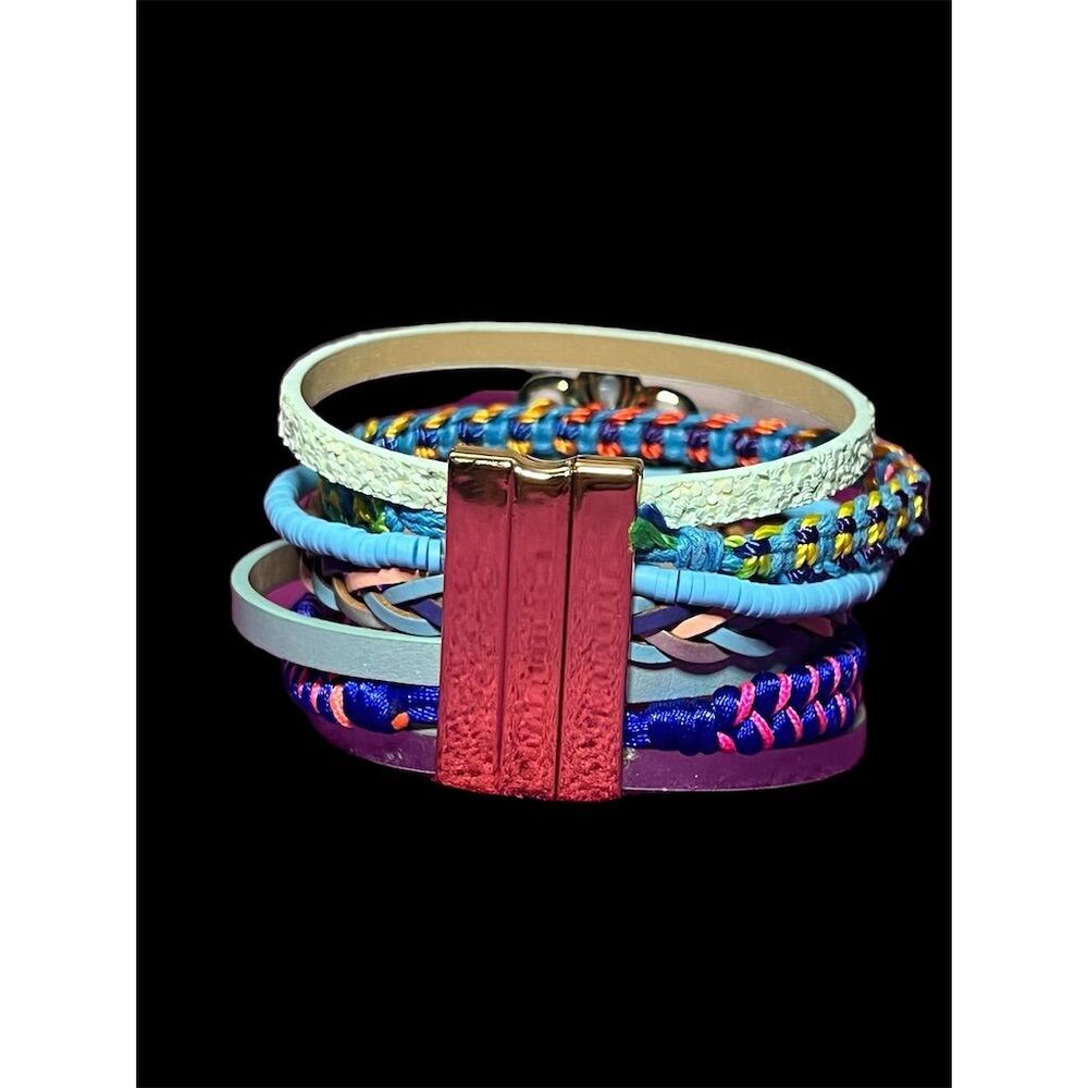 Handmade Boho Multi-Strand Leather Wrap Bracelet for Women with Turquois… - Picture 5 of 15
